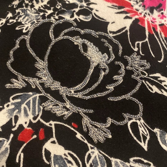 Vintage Cabo mock turtleneck knit beaded and sequins sleeveless top - Picture 2 of 5